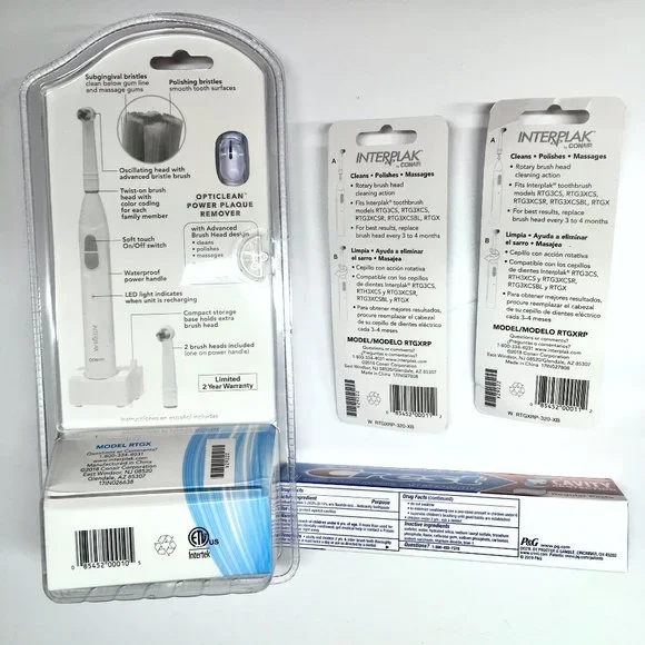 New Interplak Electric ToothBrush Set OptiClean Cordless Rechargeable Power RTGX - Picture 2 of 3